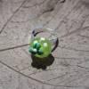 Ring - Glas - Lampwork - limette mit grüner Blume Bild 2