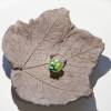 Ring - Glas - Lampwork - limette mit grüner Blume Bild 3