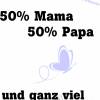 Bügelbild 50% Mama & 50 Papa für z.B. Mutterpass Bild 2