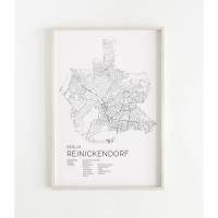 BERLIN REINICKENDORF Poster Map | Kunstdruck | hochwertiger Print | REINICKENDORF | Stadtplan | wunderschön skandinavisches Design Bild 1