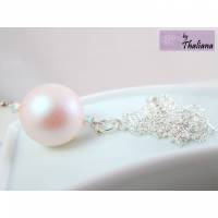 schimmernde Halskette perlLEUCHTEN weiß rosa Bild 1
