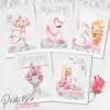 Mädchen Kinderzimmer Bilder Set & Geschenk Karte - Tiere Einhorn Prinzessin Ballerina Kunstdruck für A4 Bilderrahmen Pastell Rosa  | SET 40 Bild 10