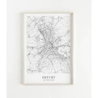 ERFURT Poster Map | Kunstdruck | hochwertiger Print | Erfurt | Stadtplan | skandinavisches Design Erfurt Karte Bild 1