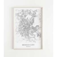 MEXICO CITY Poster Map | Kunstdruck | hochwertiger Print | Mexico City | Stadtplan | skandinavisches Design Mexico City Poster Karte Bild 1
