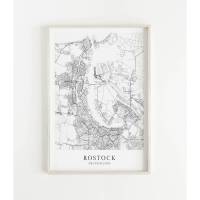 ROSTOCK Poster Map | Kunstdruck | hochwertiger Print | Rostock | Stadtplan | skandinavisches Design Rostock Karte Bild 1