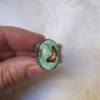 Ring mit Schmetterling Cabochon "Jardin Vert" romantisch verschnörkelt Vintage Stil Geschenkidee Bild 7