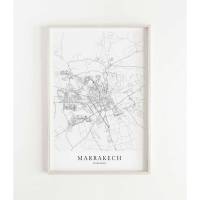 MARRAKECH Poster Map | Kunstdruck | hochwertiger Print | Marrakech | Stadtplan | skandinavisches Design Marrakesch Poster Karte Bild 1