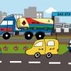 ECO Kinderbordüre: Fahrzeuge in der Stadt - 18 cm Höhe Bild 5