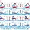 24 Schuhaufkleber | Wale - Schiffe - Segelboot + Schutzfolie  - 3 x 3 cm Bild 2