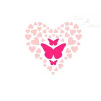 Bügelbild Herz mit Schmetterling Bild 1