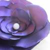 Große Stoffblume violett Satin Klammer Brosche lila Blume Haarblume "Belle" Taufe Abschlussball Weihnachten Jubiläum romantisch elegant Bild 2