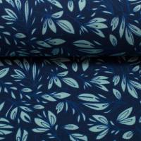 16,50EUR/m Jersey "Marmaris" Blätter dunkelblau von Lila Lotta Bild 1