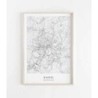 KASSEL Poster Map | Kunstdruck | hochwertiger Print | Kassel | Stadtplan | skandinavisches Design Kassel Poster Karte Bild 1