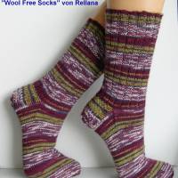 Socken handgestrickt  für Allergiker, vegan, Socken Wunschgröße, Damensocken, wollfrei, Ringelsocken, bunte Socken Bild 7