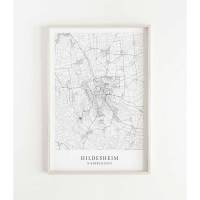 HILDESHEIM Poster Map | Kunstdruck | hochwertiger Print | Hildesheim | Stadtplan | skandinavisches Design Hildesheim Poster Karte Bild 1