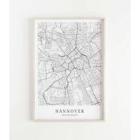 HANNOVER Poster Map | Kunstdruck | hochwertiger Print | Hannover | Stadtplan | skandinavisches Design Hannover Poster Karte Bild 1