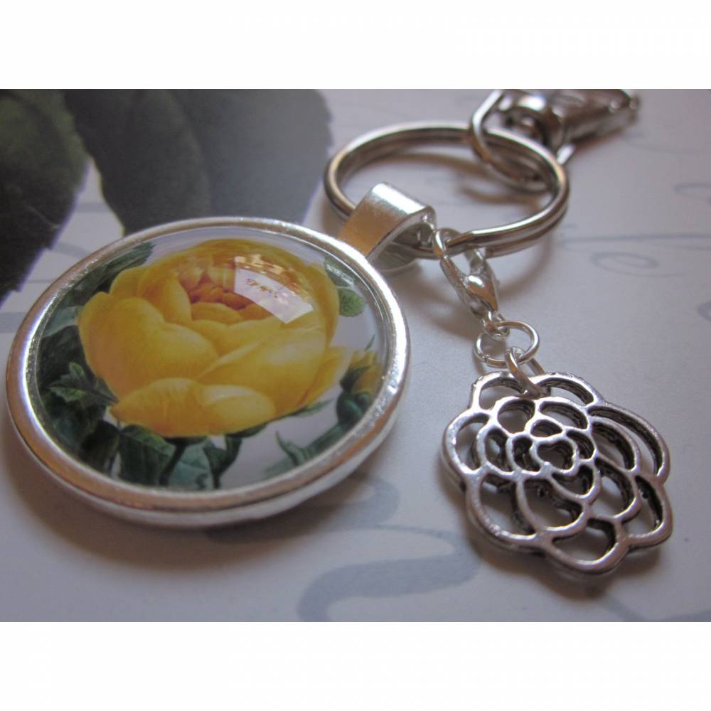 Schlüsselanhänger Schlüsselband Geschenkidee Mitbringsel Wollfilz Blumen Rosen 