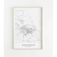 GREIFSWALD Poster Map | Kunstdruck | hochwertiger Print | Greifswald | Stadtplan | skandinavisches Design Greifswald Poster Karte Bild 1