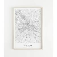 FLORENZ Poster Map | Kunstdruck | hochwertiger Print | Florenz | Stadtplan | skandinavisches Design Florenz Poster Karte Bild 1