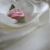 Braut Stoffblume Brosche Klammer Weiß Rosa Hochzeit "Giselle" Brautschmuck Brautmode festlich elegant romantisch Taufe Abschlussball Bild 2