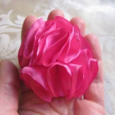 Stoffblume Brosche Pink Rosa 