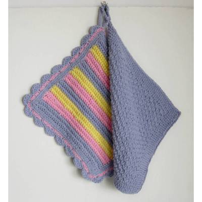 Babywaschlappen, Baumwollwaschlappen, 2-er Set handgestrickte Spültücher Baumwolle Spüllappen, no waste rosa