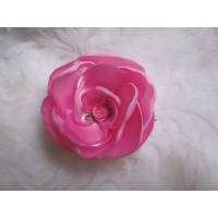 Rosa Haarklammer Satin Haarblume "Petite Rose" Brautschmuck Taufe Bild 1