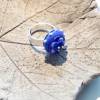 Ring - Glas - Lampwork - Blume - blau Bild 3