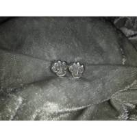 Ohrstecker Pfötchen aus 999 Silber, matt gebürstet Bild 1