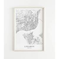LISSABON Poster Map | Kunstdruck | hochwertiger Print | Lissabon | Stadtplan | skandinavisches Design Lissabon Karte Bild 1