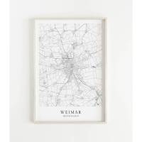 WEIMAR Poster Map | Kunstdruck | hochwertiger Print | Weimar | Stadtplan | skandinavisches Design Weimar Karte Bild 1