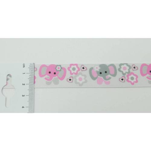 2 Meter Ripsband Elefant und Blume