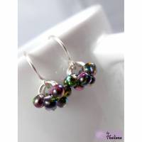 violett grüne Ohrringe ORCHIDEENbubbles Ohrhänger Bild 1