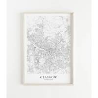 GLASGOW Poster Map | Kunstdruck | hochwertiger Print | Glasgow | Stadtplan | skandinavisches Design Glasgow Karte Bild 1