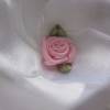 Braut Brosche und Klammer Weiß Rosa Stoffblume "Rosalie" Taufe festlich Bild 2