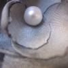 Haarklammer Stoffblume romantisch grau "Perle de Pluie" Taufe Hochzeit Abschlussball Bild 3