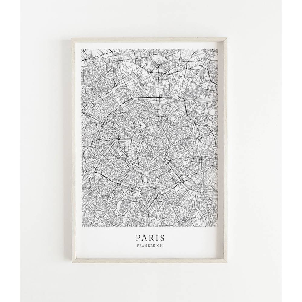PARIS Poster Map | Kunstdruck | hochwertiger Print | Paris | Stadtplan | skandinavisches Design Paris Karte Bild 1