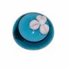 Ringtop - Glas - Lampwork - blau mit rosa Blume Bild 2