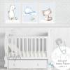 Baby Kinderzimmer Bilder Tiere Fuchs Bär Wal Igel und Kugelfisch (hellblau, grau & beige) A4 Druck |S19 Bild 8
