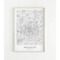 DORTMUND Poster Map | Kunstdruck | hochwertiger Print | Dortmund Stadtplan | skandinavisches Design Dortmund Karte CityMap Bild 1