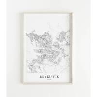 REYKJAVÍK Poster Map | Kunstdruck | hochwertiger Print | Reykjavík | Stadtplan | skandinavisches Design Reykjavik Karte Bild 1