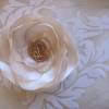 Braut Brosche Haarklammer Stoffblume "Fleur d'Or" romantisch Taufe Fest Bild 3