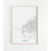 MALMÖ Poster Map | Kunstdruck | hochwertiger Print | Malmö | Stadtplan | skandinavisches Design Malmö Karte Bild 1