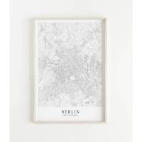 BERLIN Poster Map | Kunstdruck | hochwertiger Print | Berlin Stadtplan | wunderschönes skandinavisches Design | Berlin Karte Bild 1