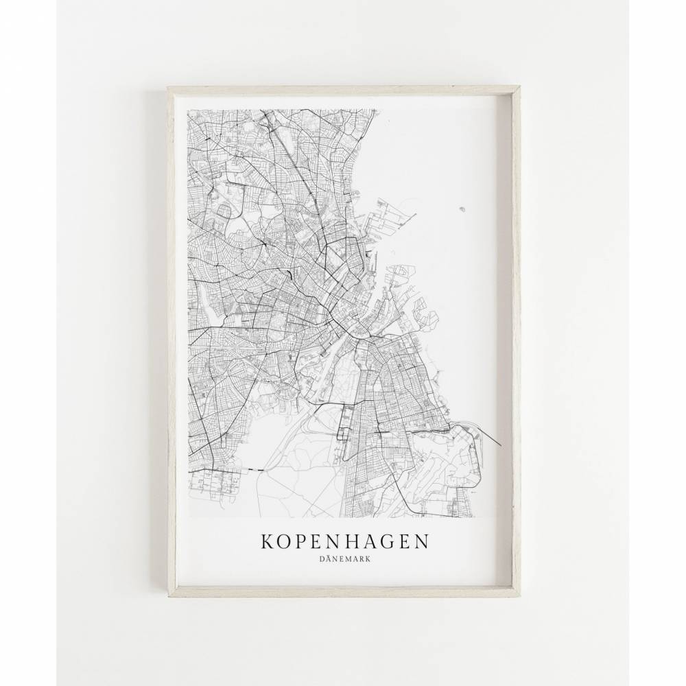 KOPENHAGEN Poster Map | Kunstdruck | hochwertiger Print | Kopenhagen | Stadtplan | skandinavisches Design Kopenhagen Bild 1