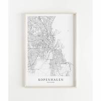 KOPENHAGEN Poster Map | Kunstdruck | hochwertiger Print | Kopenhagen | Stadtplan | skandinavisches Design Kopenhagen Bild 1