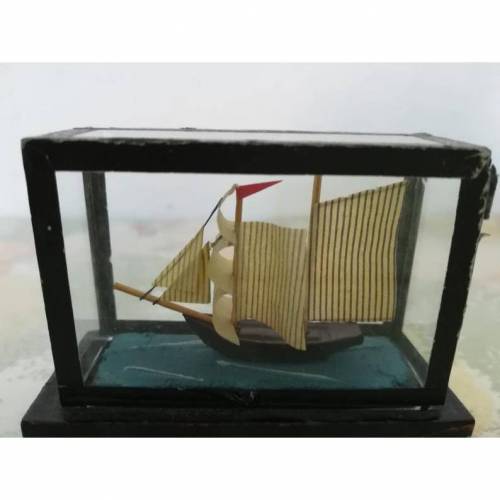 Vitrine Segelschiff maritime Miniatur Vintage