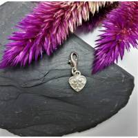 Anhänger Charm Herz Herzchen aus 999 Silber mit schönem Muster Bild 1