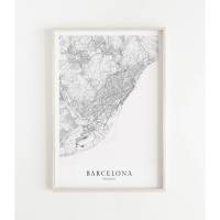BARCELONA Poster Map | Kunstdruck | hochwertiger Print | Barcelona | Stadtplan | skandinavisches Design Barcelona Karte Bild 1