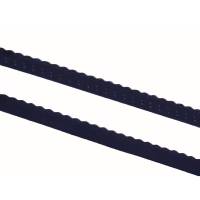 Einfassgummi mit Bogenkante in dunkelblau, Gummi Unterwäsche, Wäschegummi verziert, elastische Spitze faltbar, Ziergummi Bild 1
